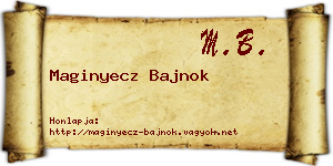 Maginyecz Bajnok névjegykártya